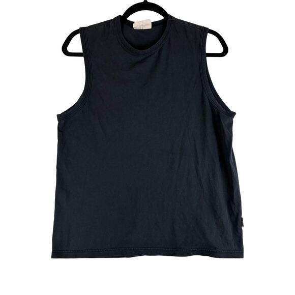 Structure Muscle Tank Crew Neck Women Small Black Minimalist 100 Cotton Gym READ - Picture 1 of 8